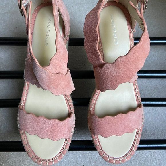 MARC FISHER Women Calita Suede Wedge Sandals - NEW NWOB - Picture 2 of 8